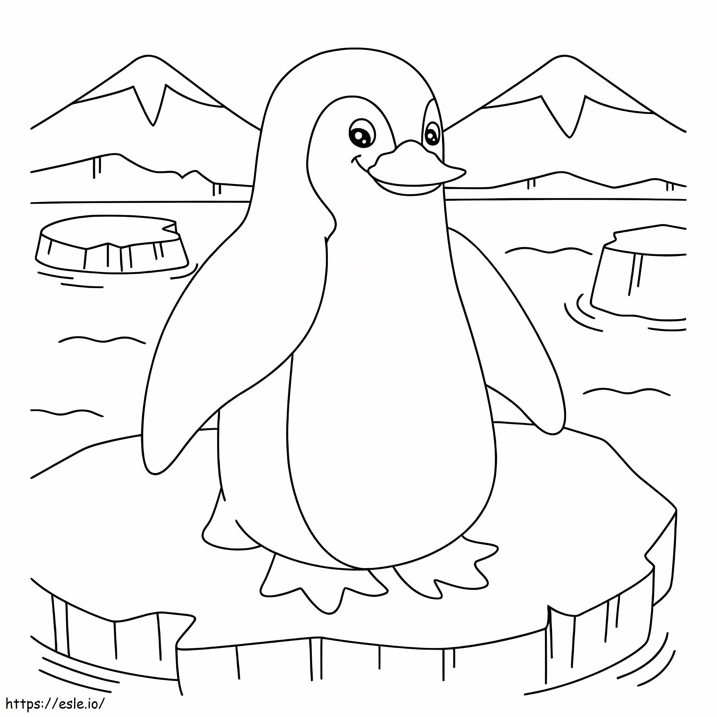 氷上のペンギン ぬりえ - 塗り絵
