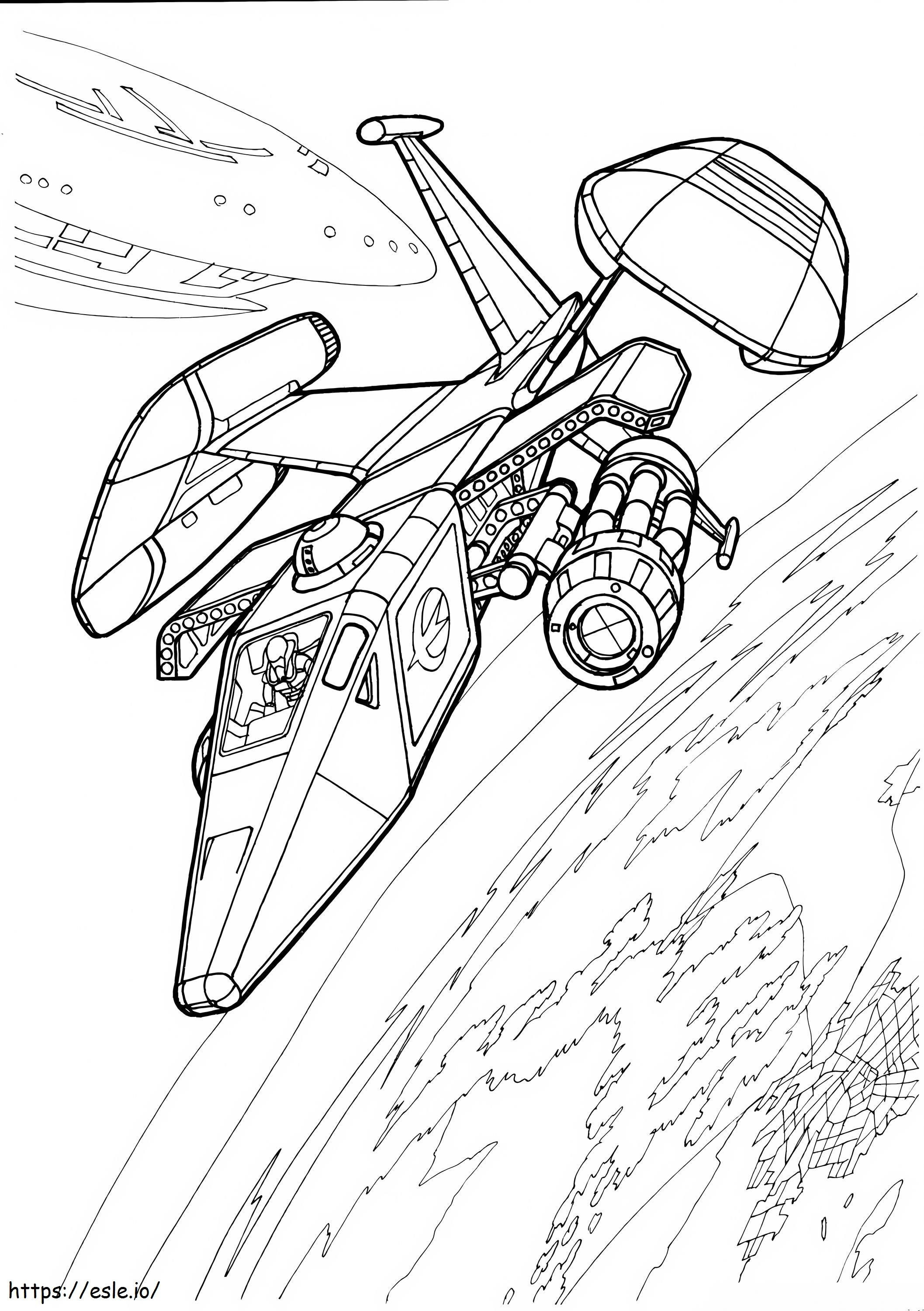 Spaceship With Earth coloring page