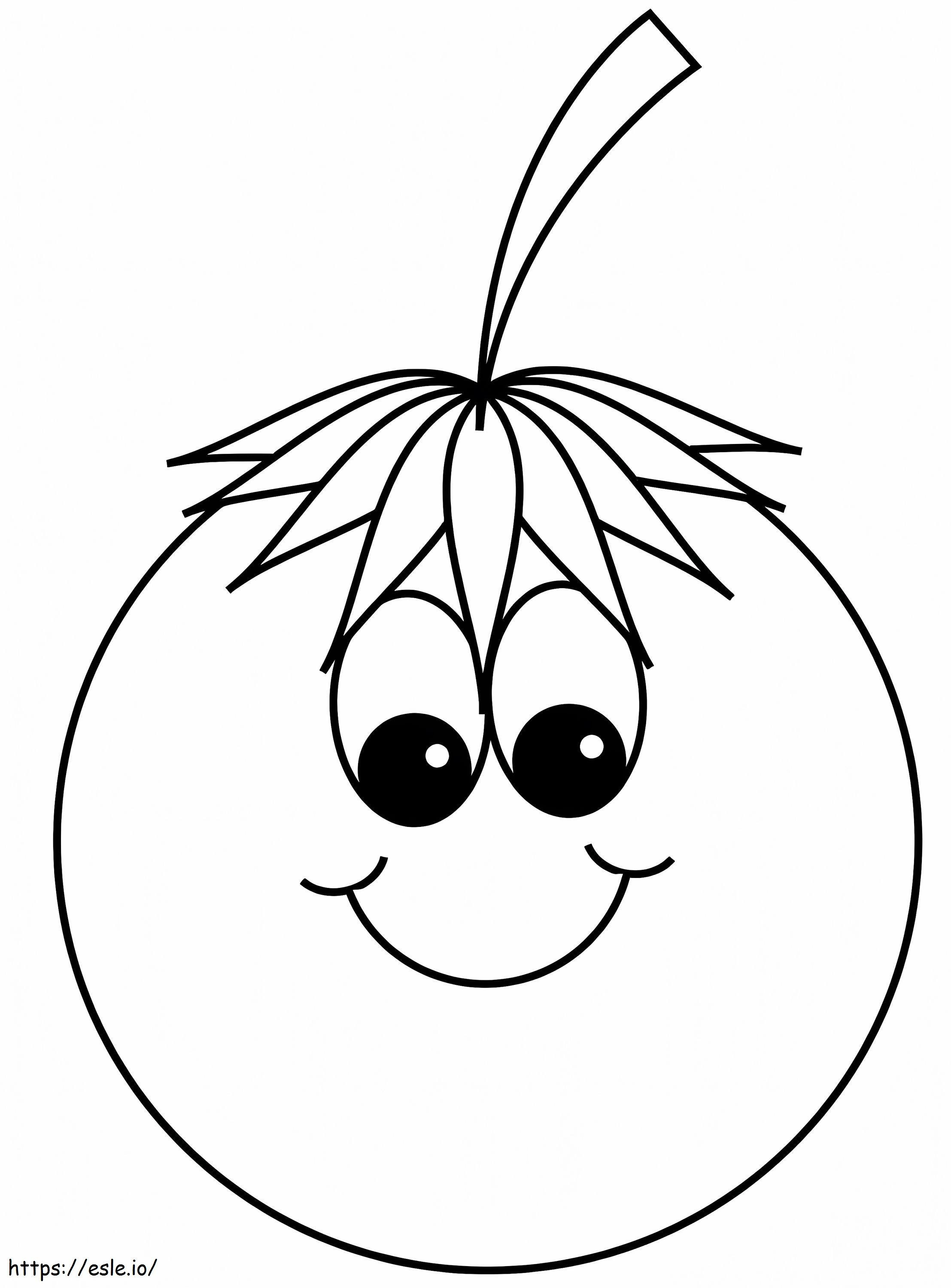 Cartoon Tomato Smiling coloring page