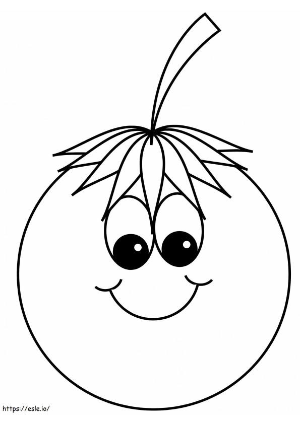 Cartoon Tomato Smiling coloring page