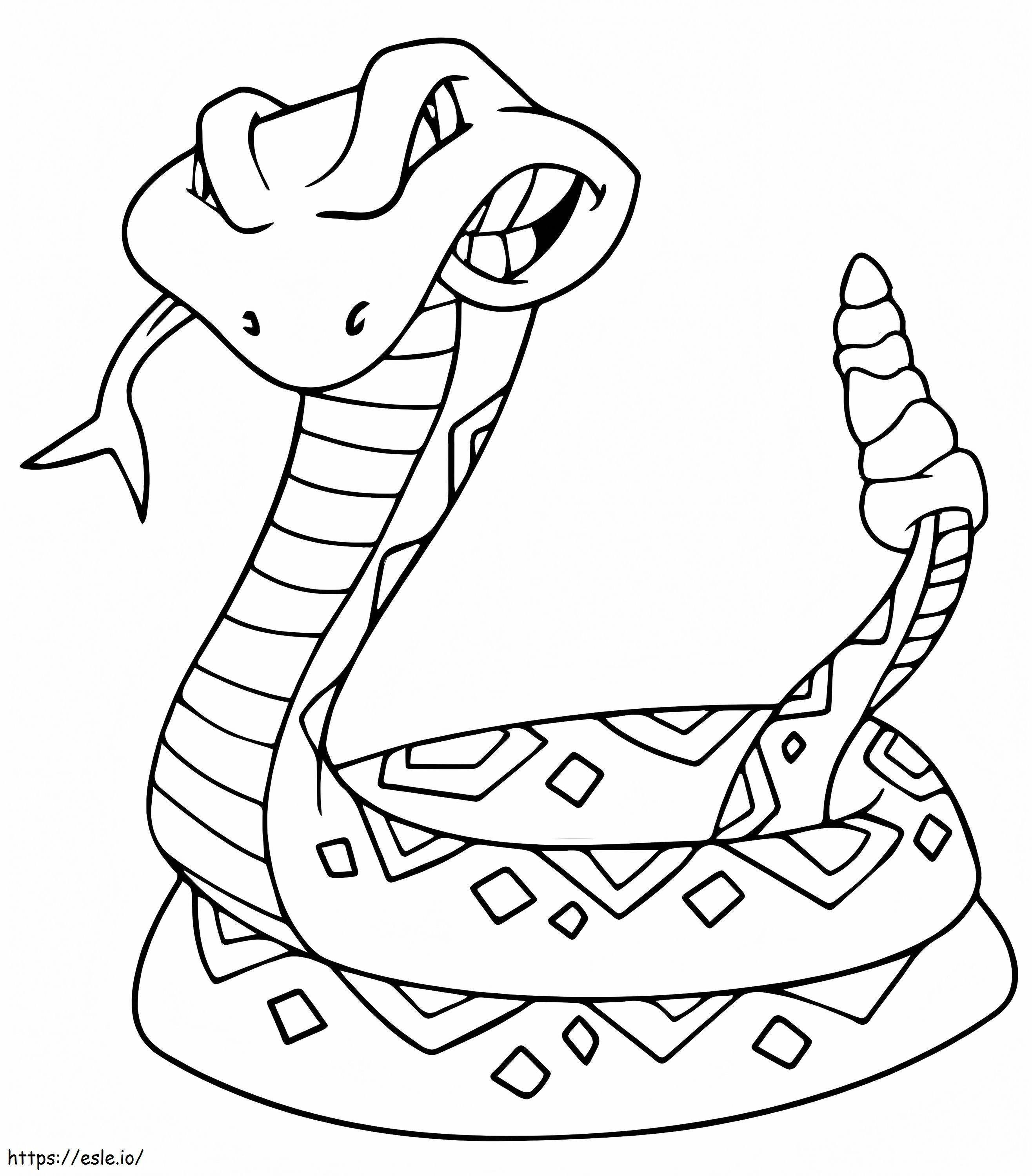 Cobra de desenho animado para colorir