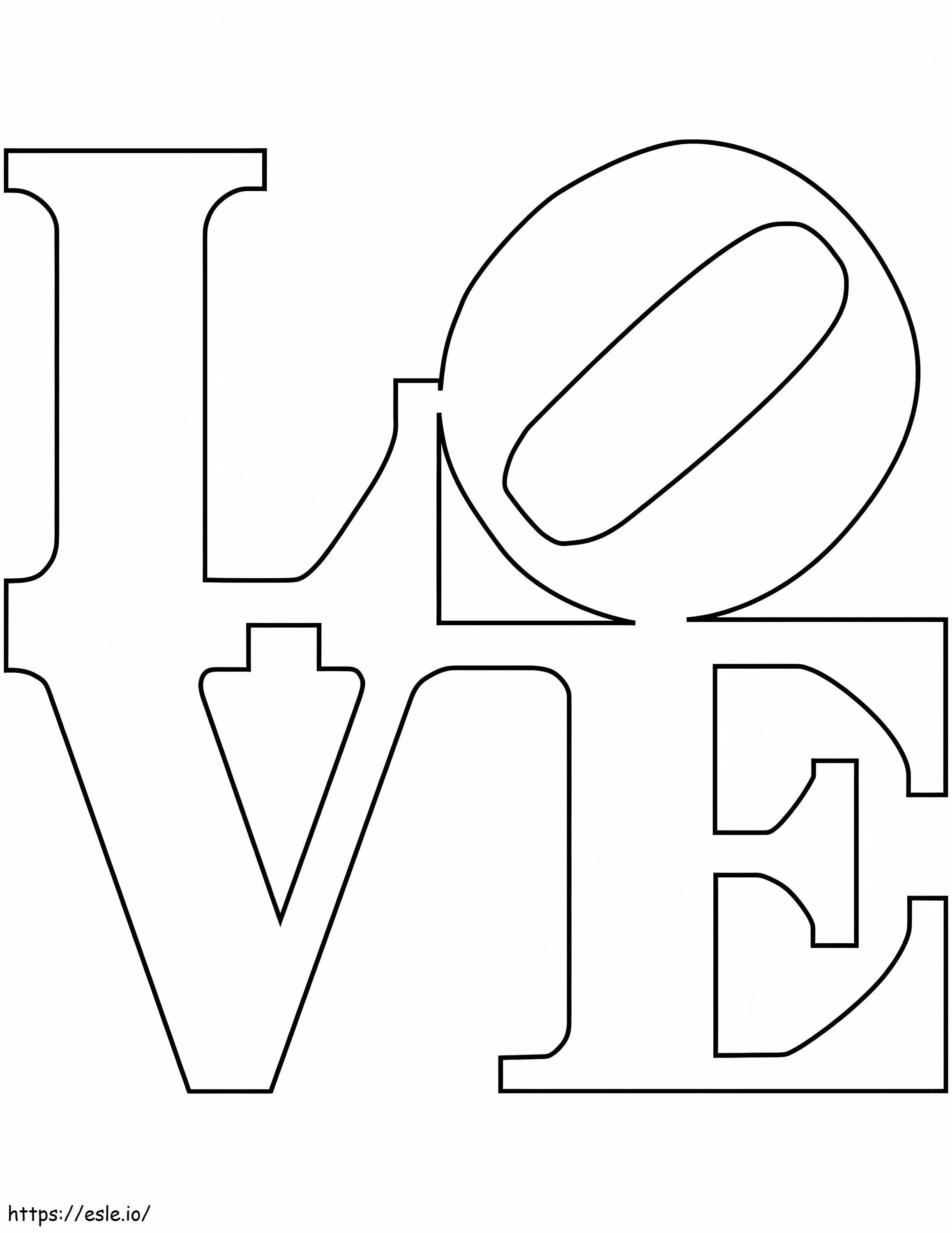 Robert Indiana Love coloring page