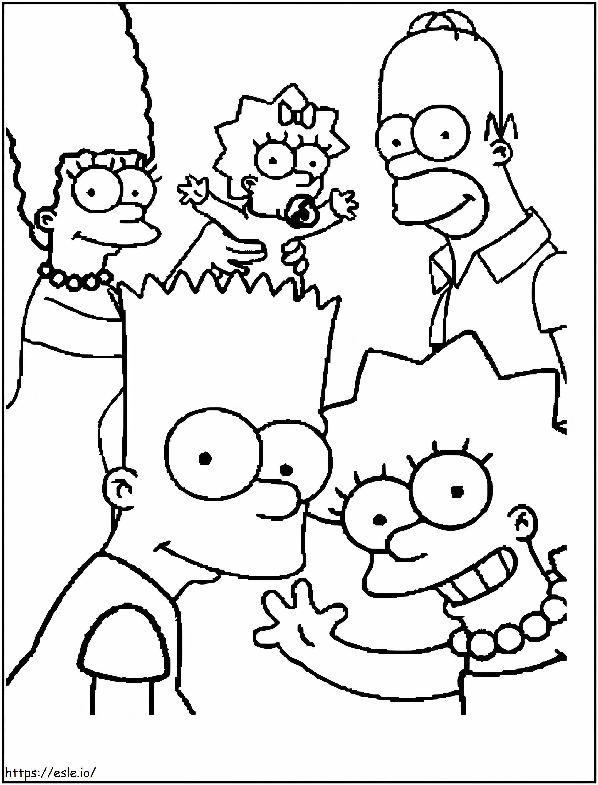 The Simpsons Family coloring page