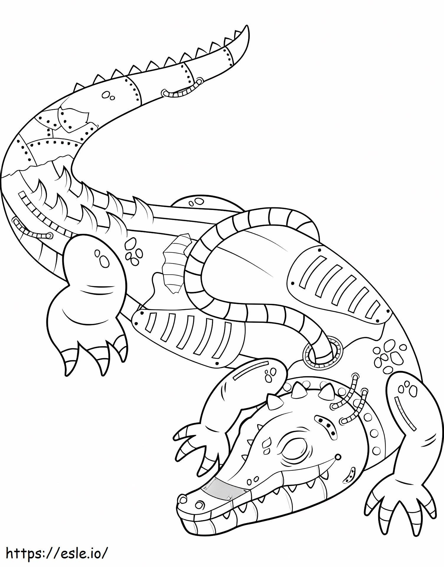 Steampunk Crocodile Coloring coloring page