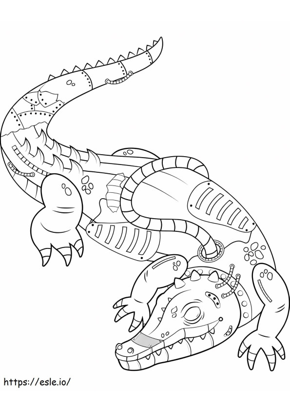 Steampunk-Krokodil-Färbung ausmalbilder