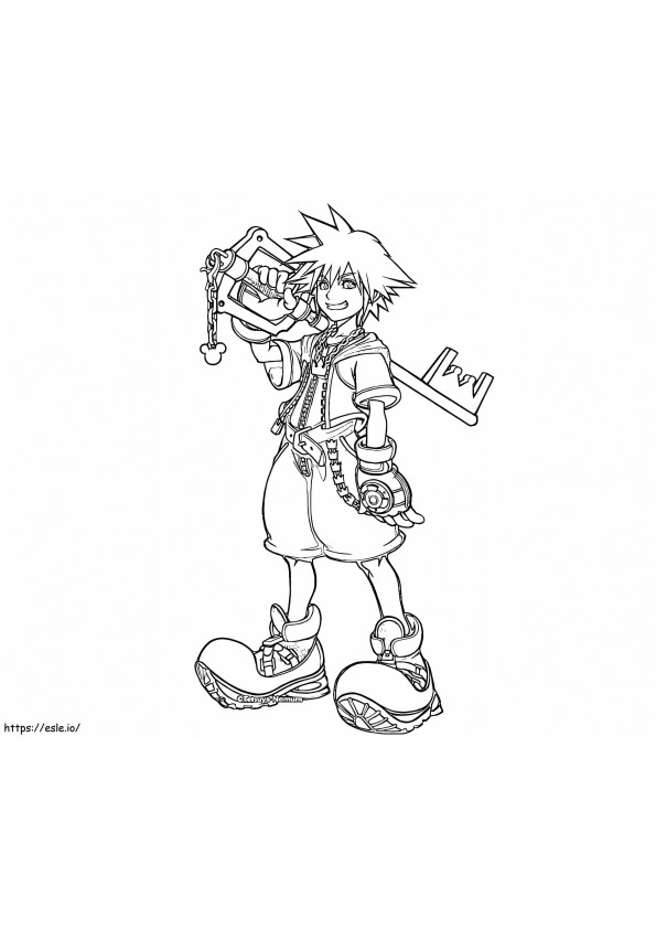 Kingdom Hearts Sora coloring page