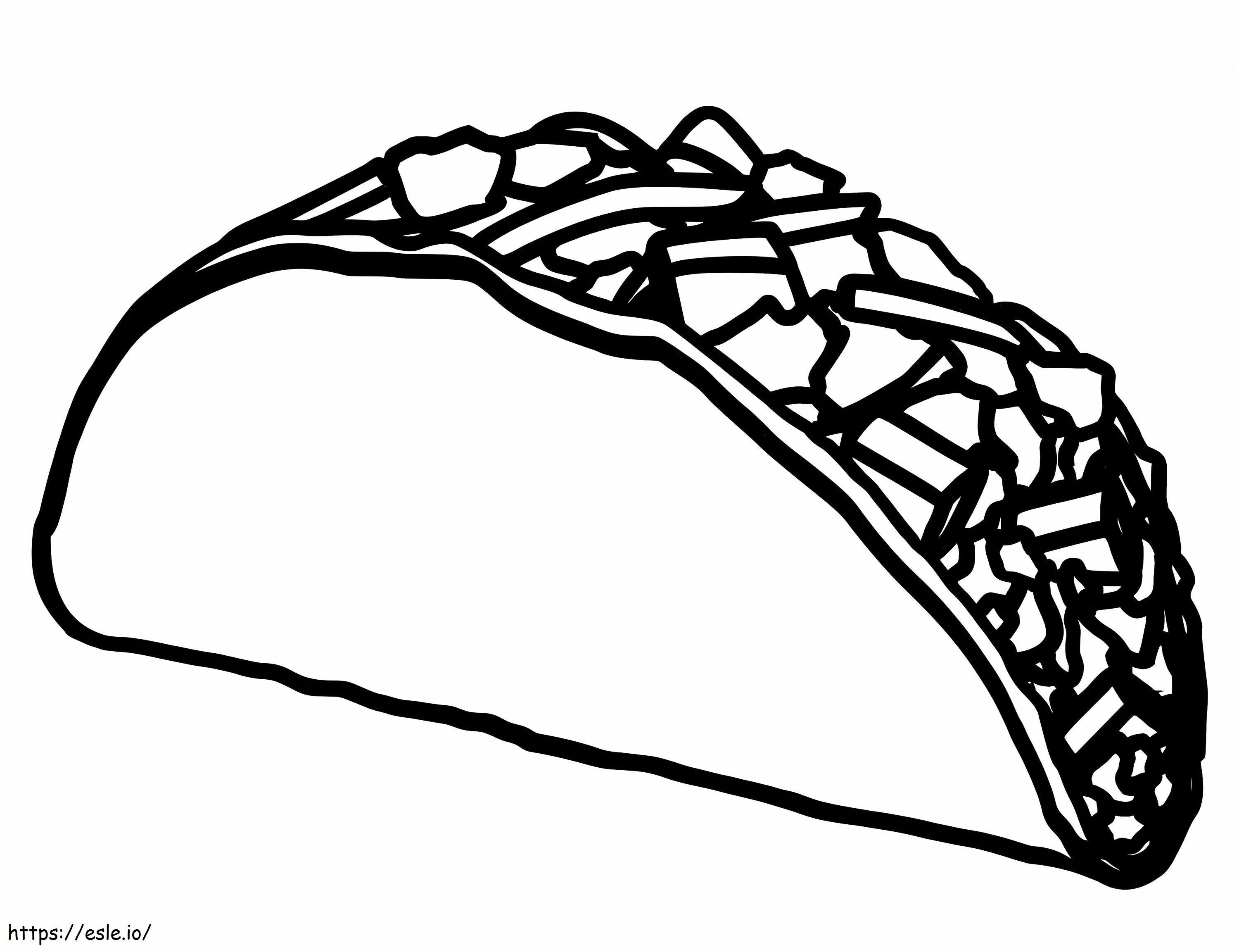 Simple Taco coloring page
