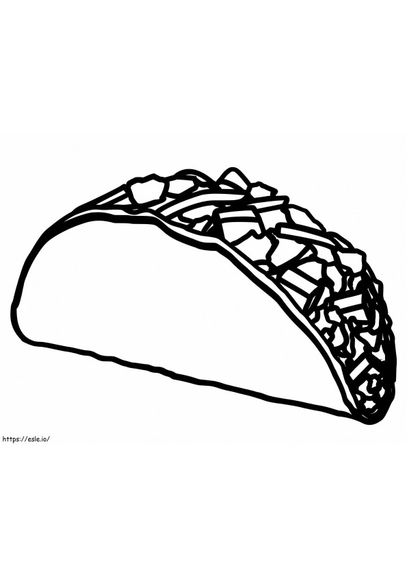 Simpele Taco kleurplaat