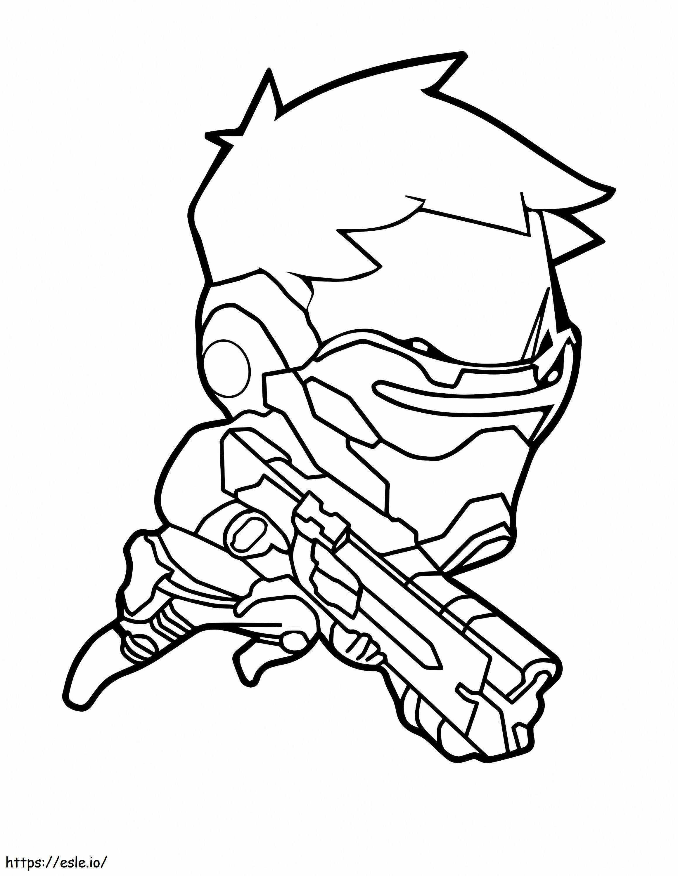 Chibi Soldier Overwatch coloring page
