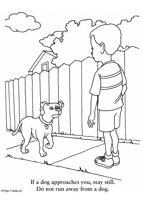 Free Printable Dog Safety coloring page