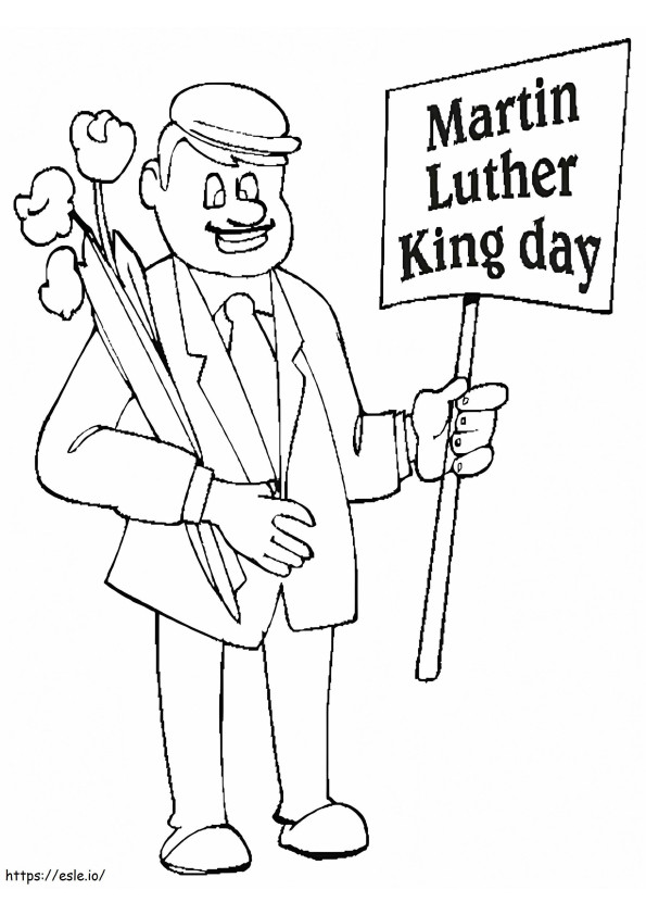 Coloriage Martin Luther King Jr. Jour 2 à imprimer dessin