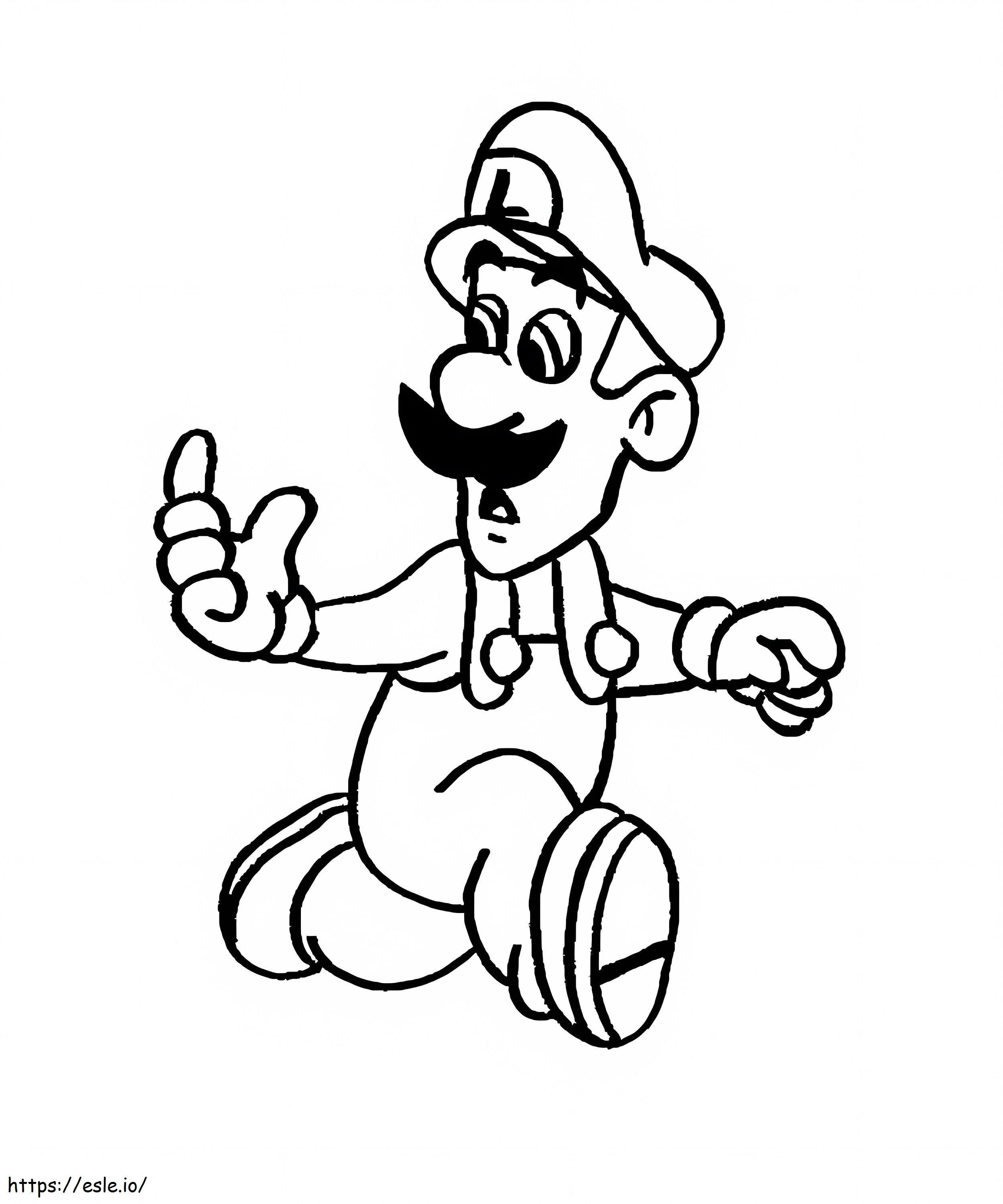 Luigi De Super Mário 5 para colorir
