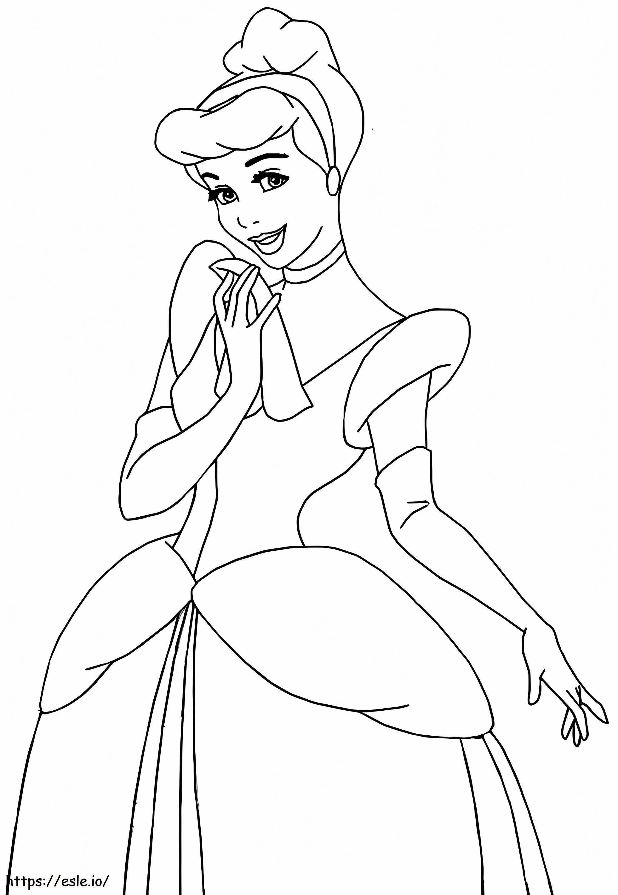 Prințesa Disney Cenușăreasa de colorat