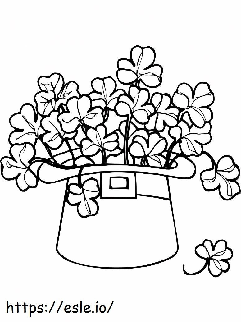 Clover With Hat coloring page