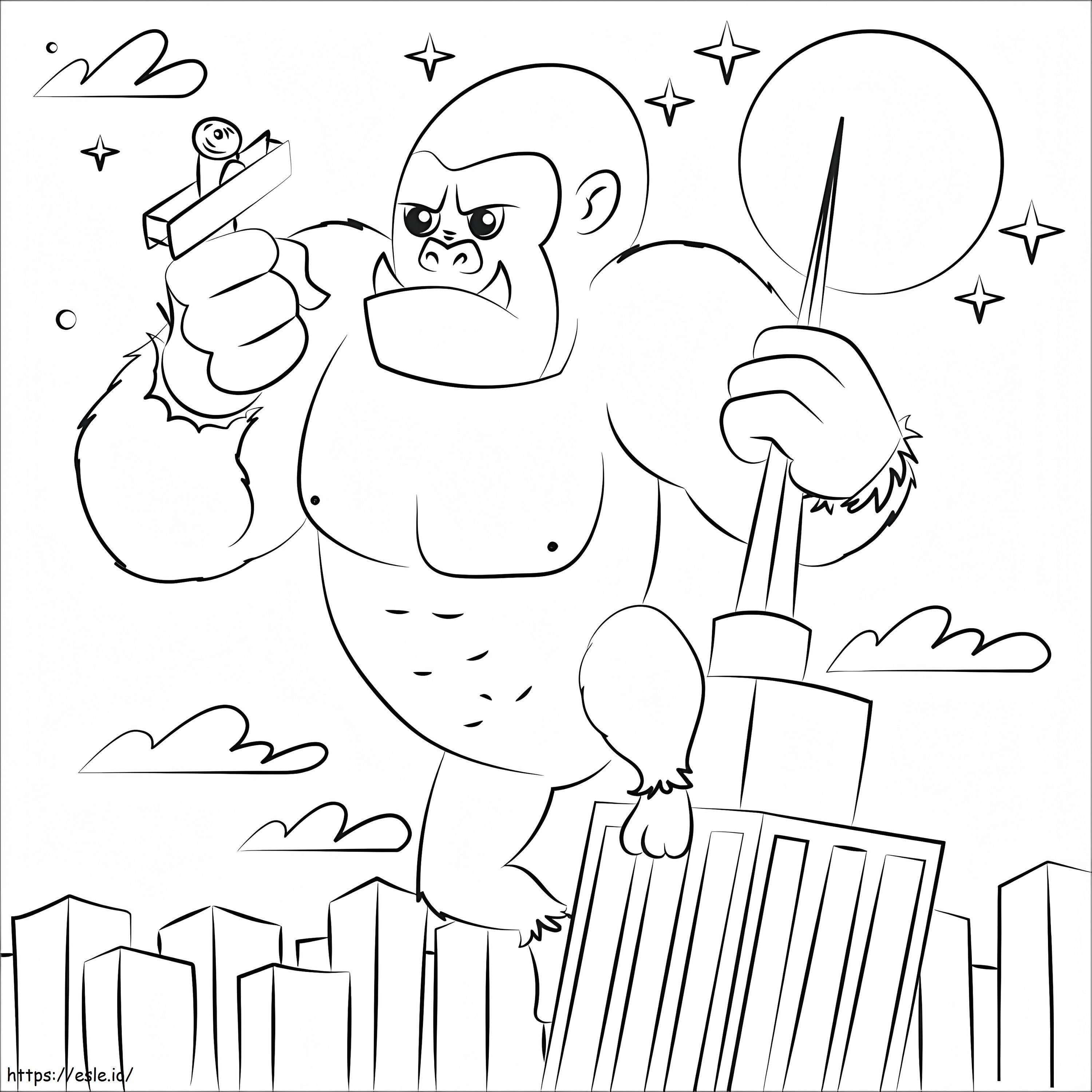 Coloriage King Kong 3 en colère à imprimer dessin