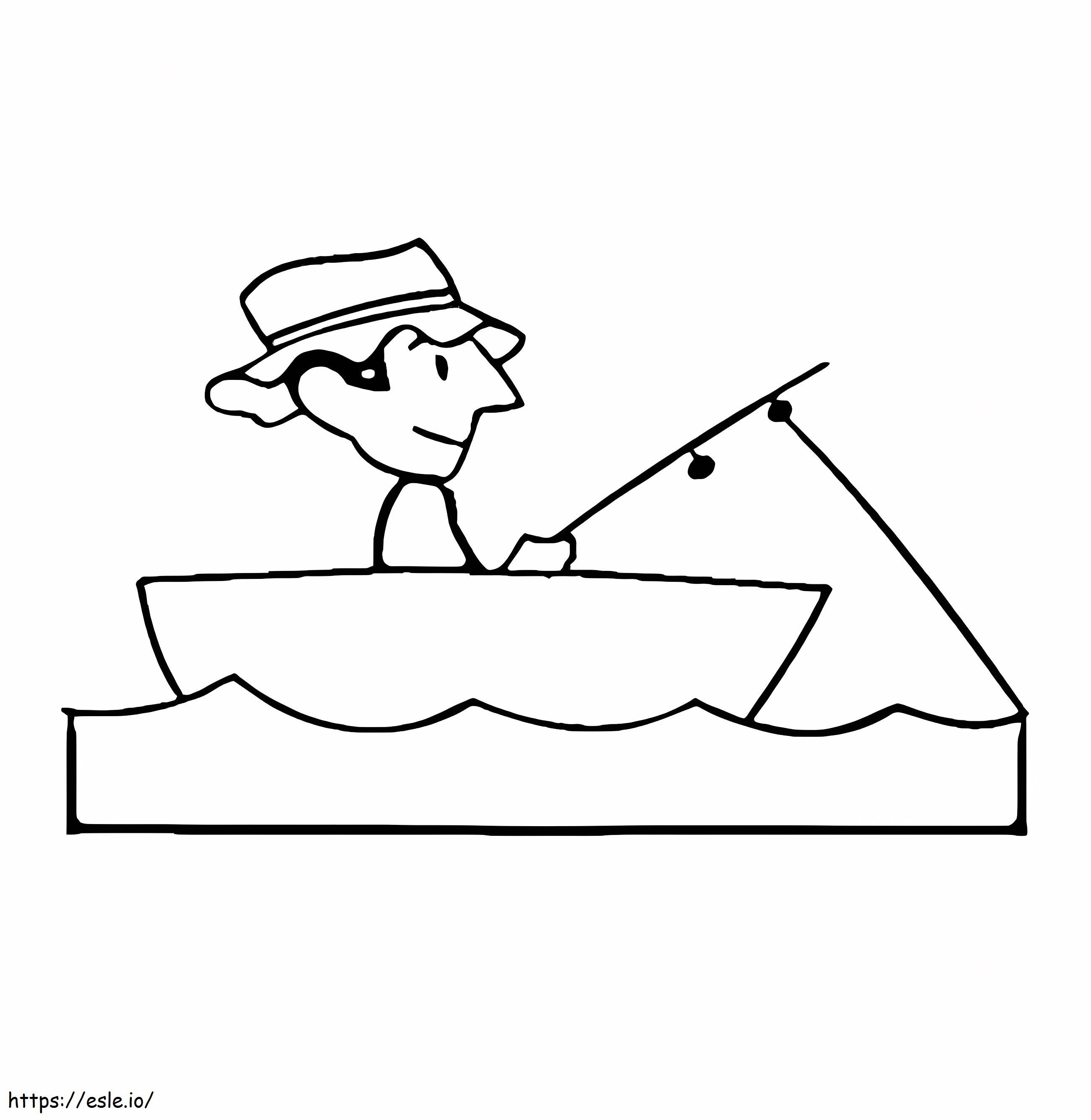 Fishing On Boat Coloring Page