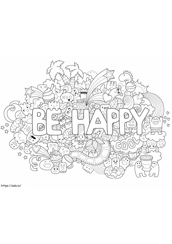 Be Happy coloring page
