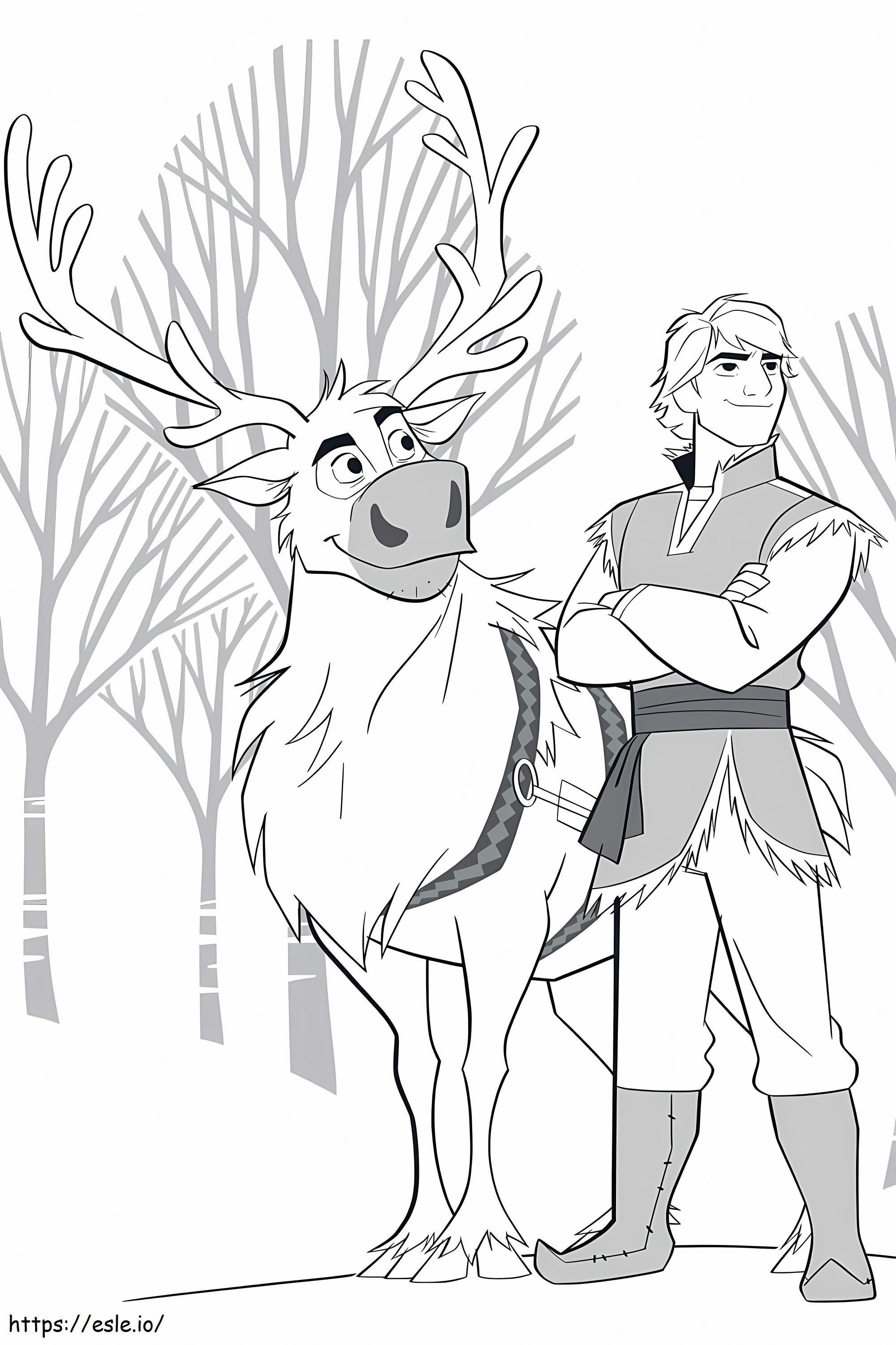 Frozen 2 Kristoff And Sven coloring page