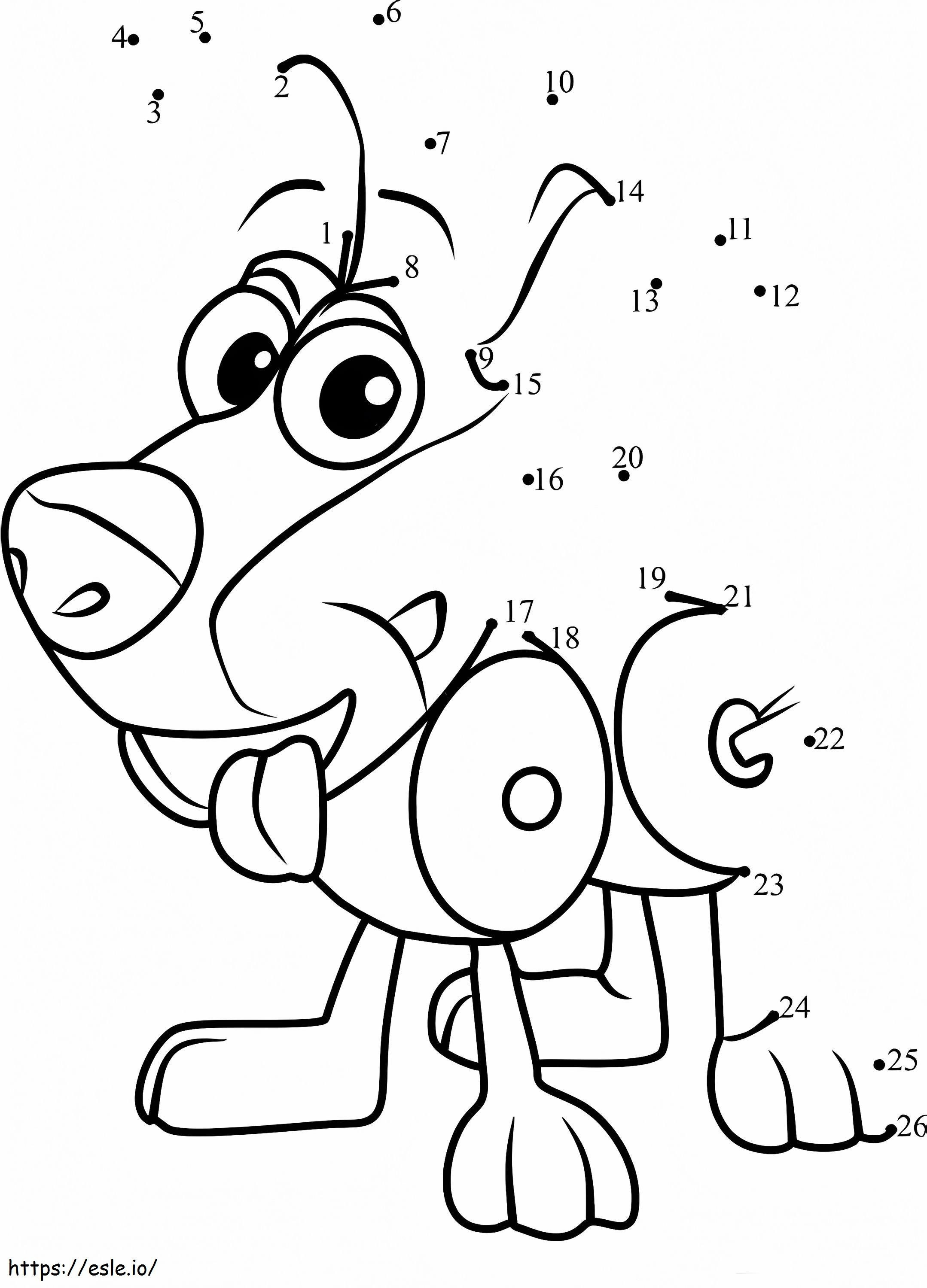 Dog Color By Number 1 coloring page