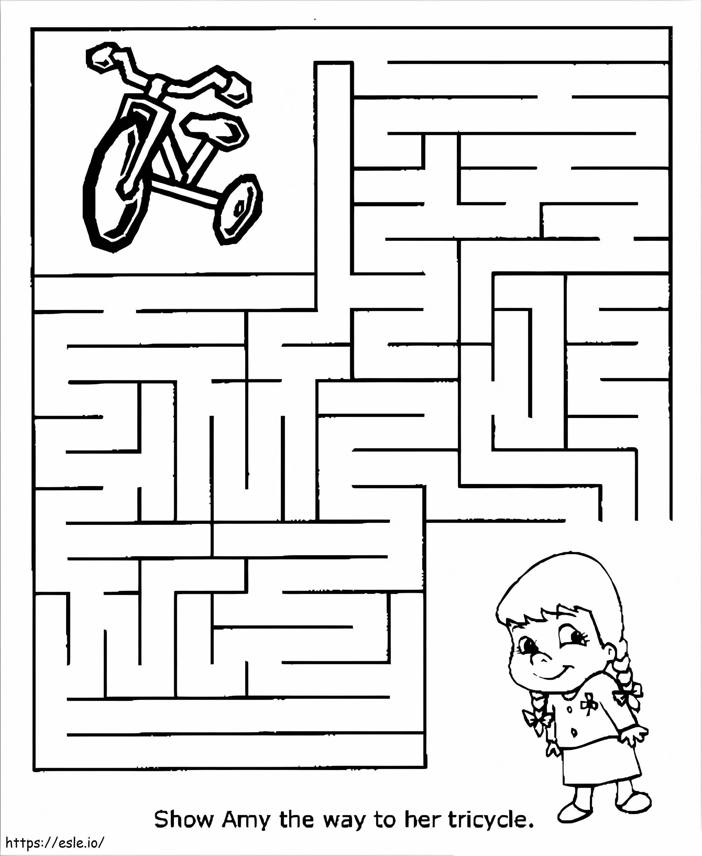 Dreirad-Labyrinth ausmalbilder