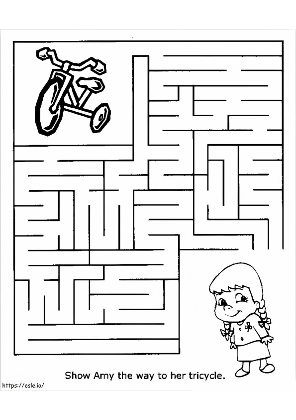 Dreirad-Labyrinth ausmalbilder