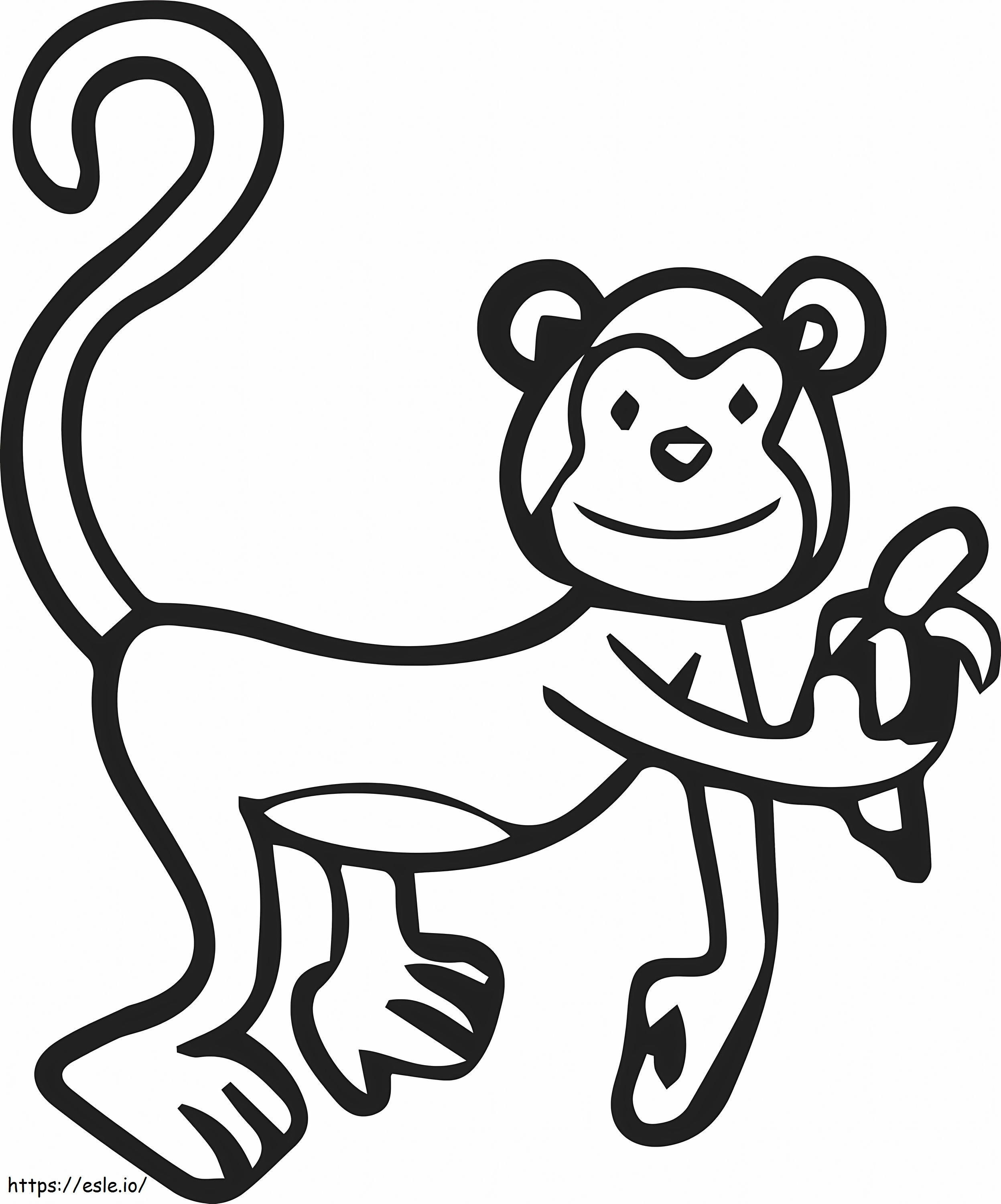 Scimmia di disegno di base da colorare