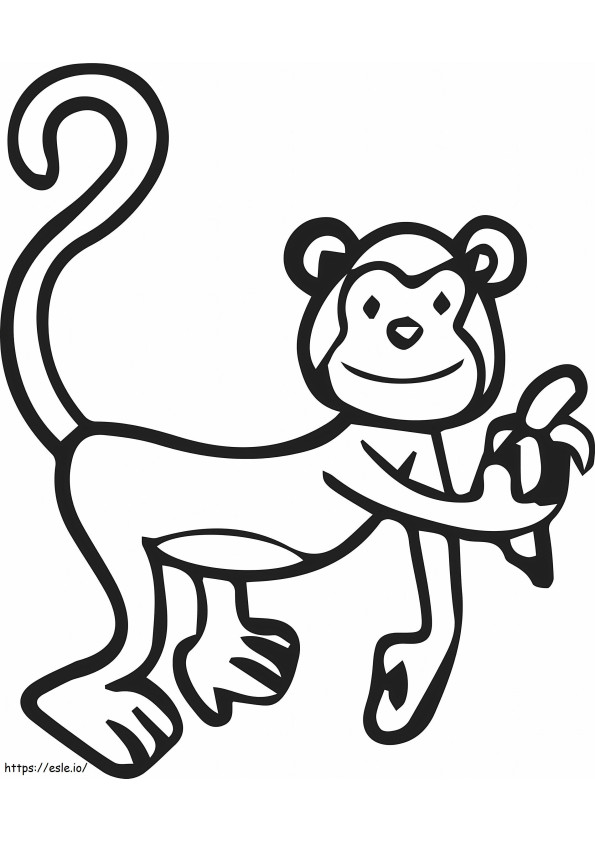 Scimmia di disegno di base da colorare