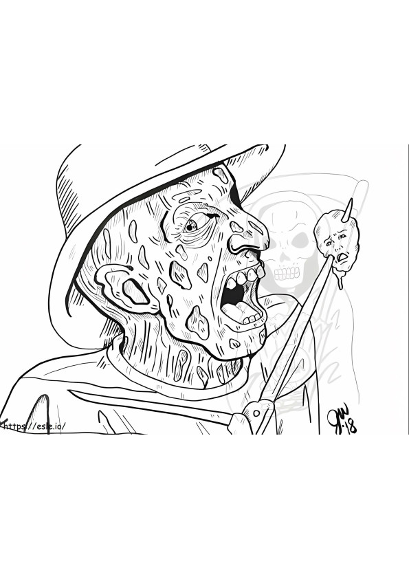 Coloriage Freddy Krueger 4 à imprimer dessin