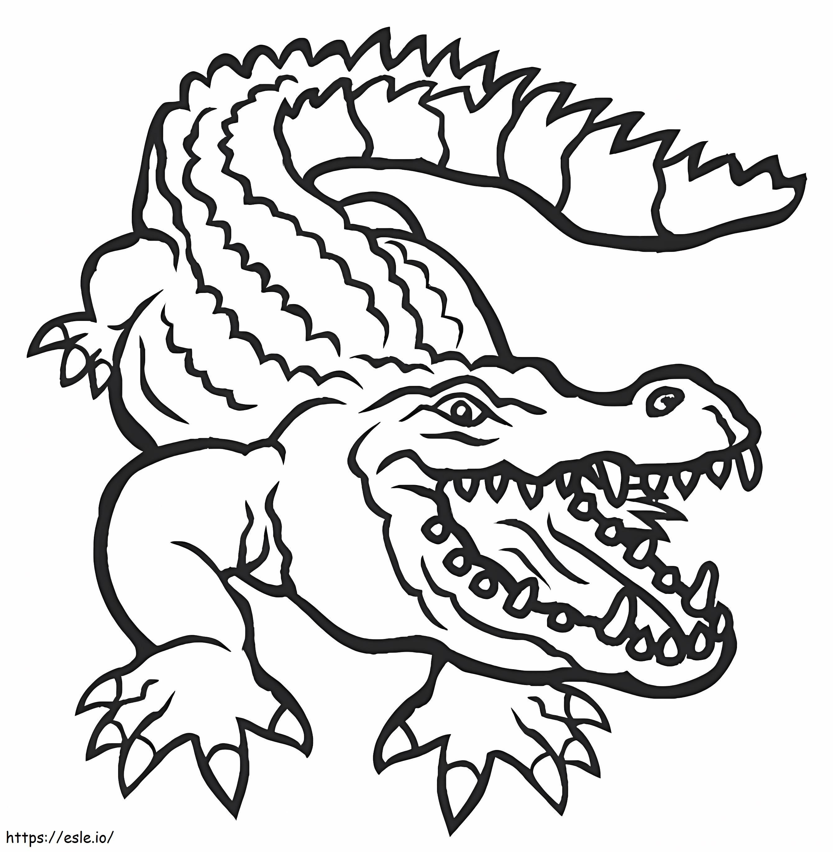 Krokotiilin piirustus värityskuva