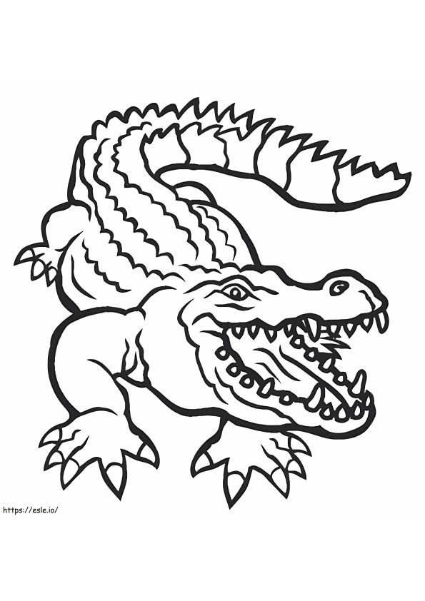 Krokotiilin piirustus värityskuva