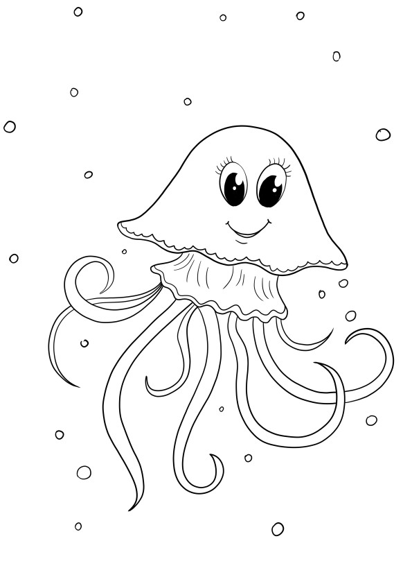 Cute jellyfish toy to color and free printing