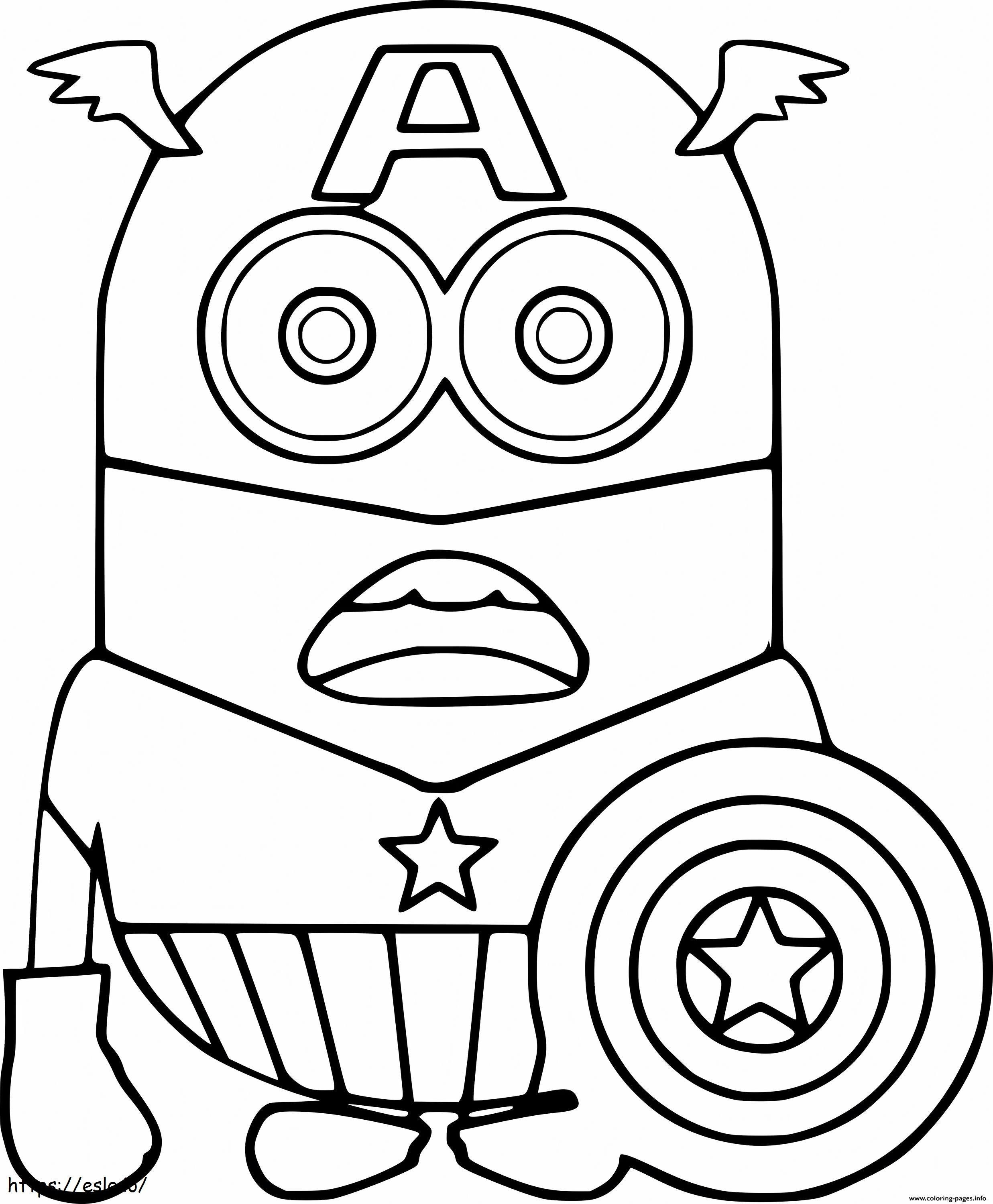 Capitan America Minion coloring page