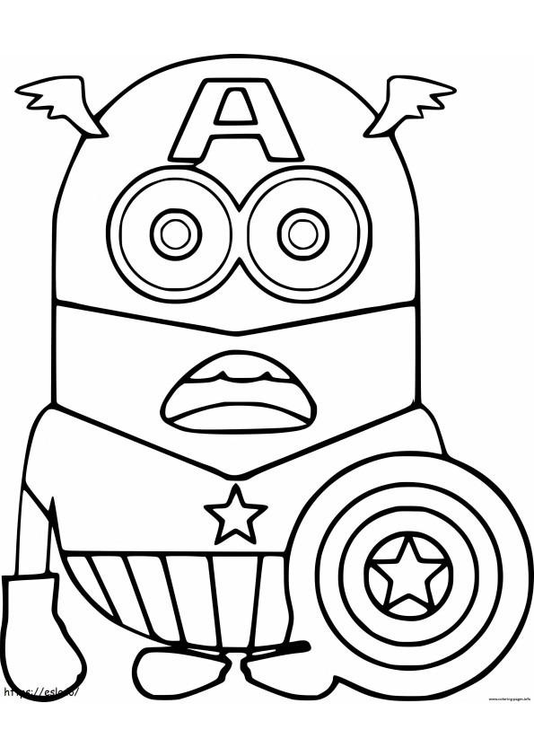 Capitan America Minion coloring page