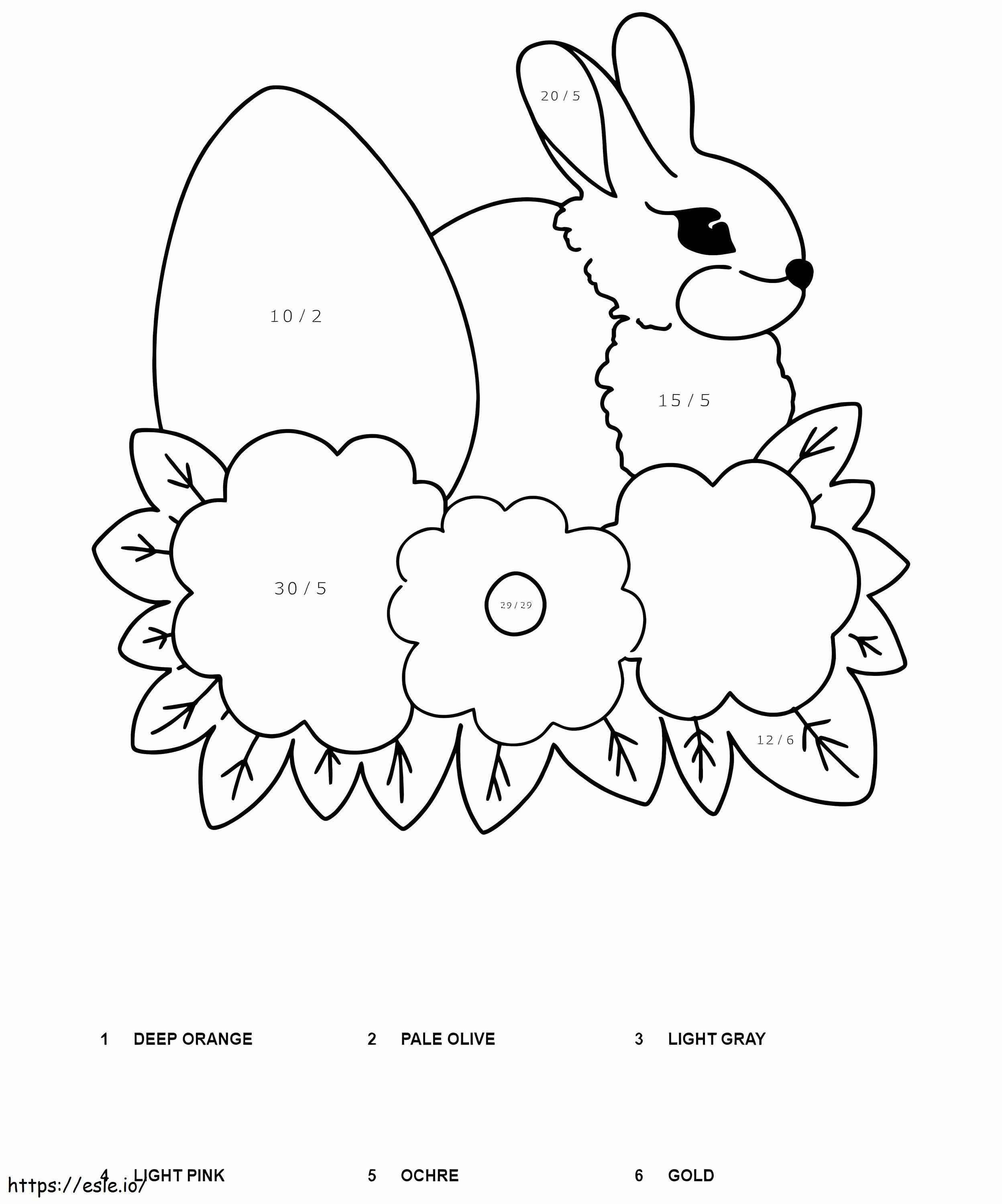 Coloriage Division de Pâques couleur par numéro à imprimer dessin
