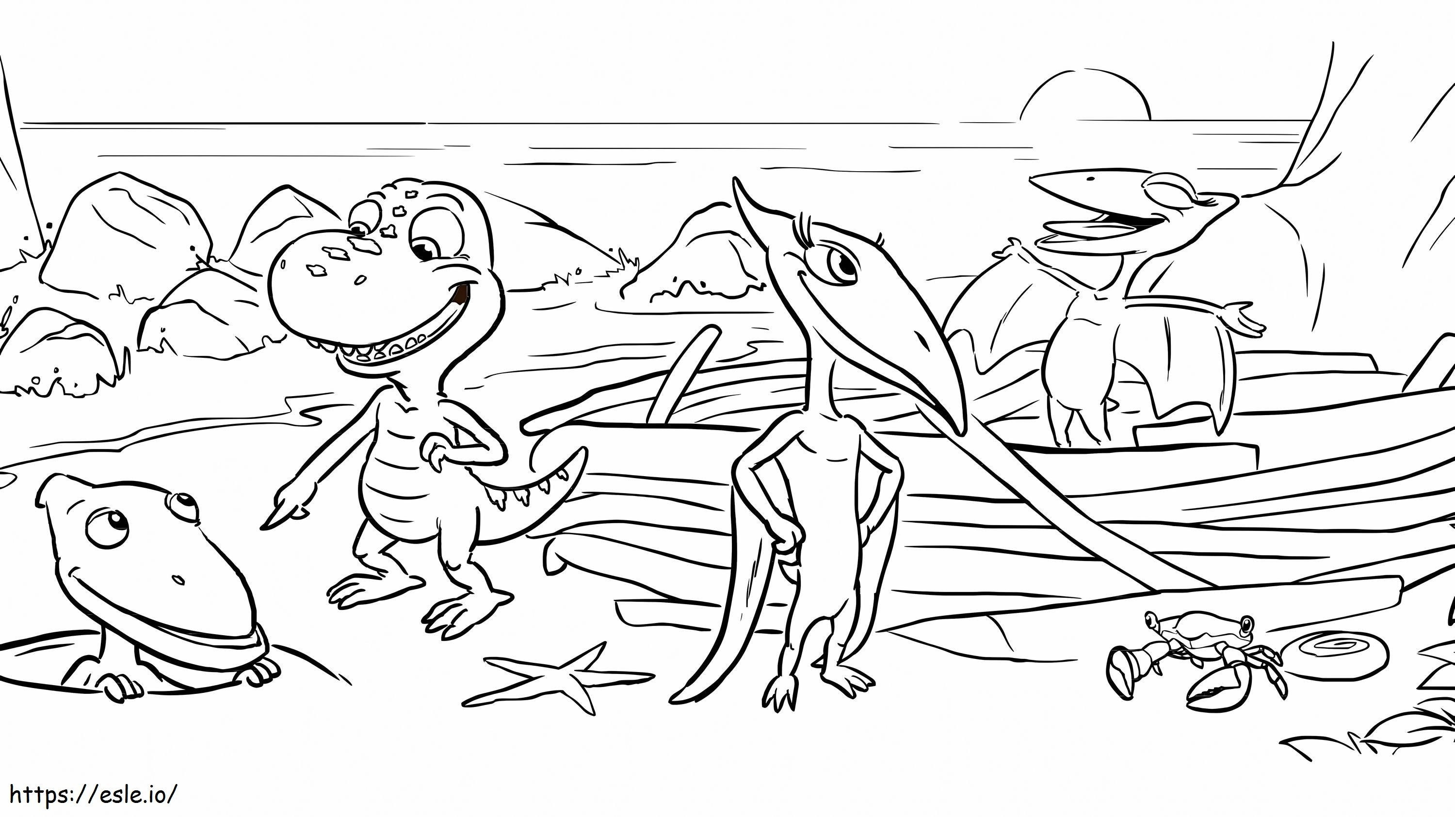 Explorador da Família Dinossauro para colorir
