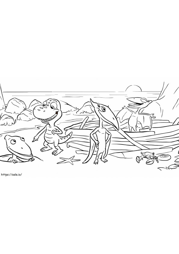 Dinosaur Family Explorer coloring page