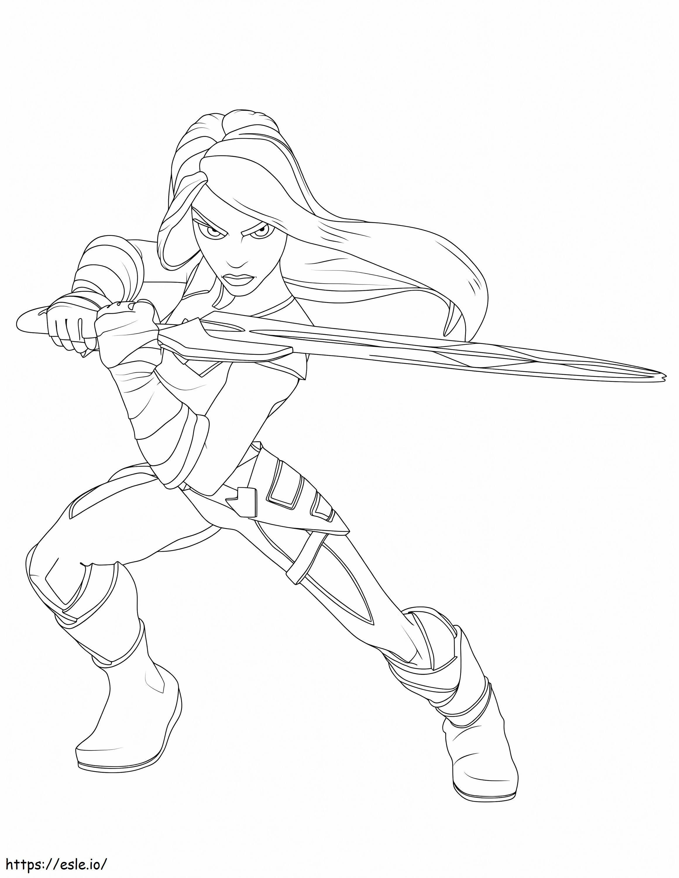 Animated Gamora coloring page