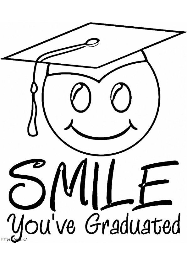 Graduation Emoji coloring page