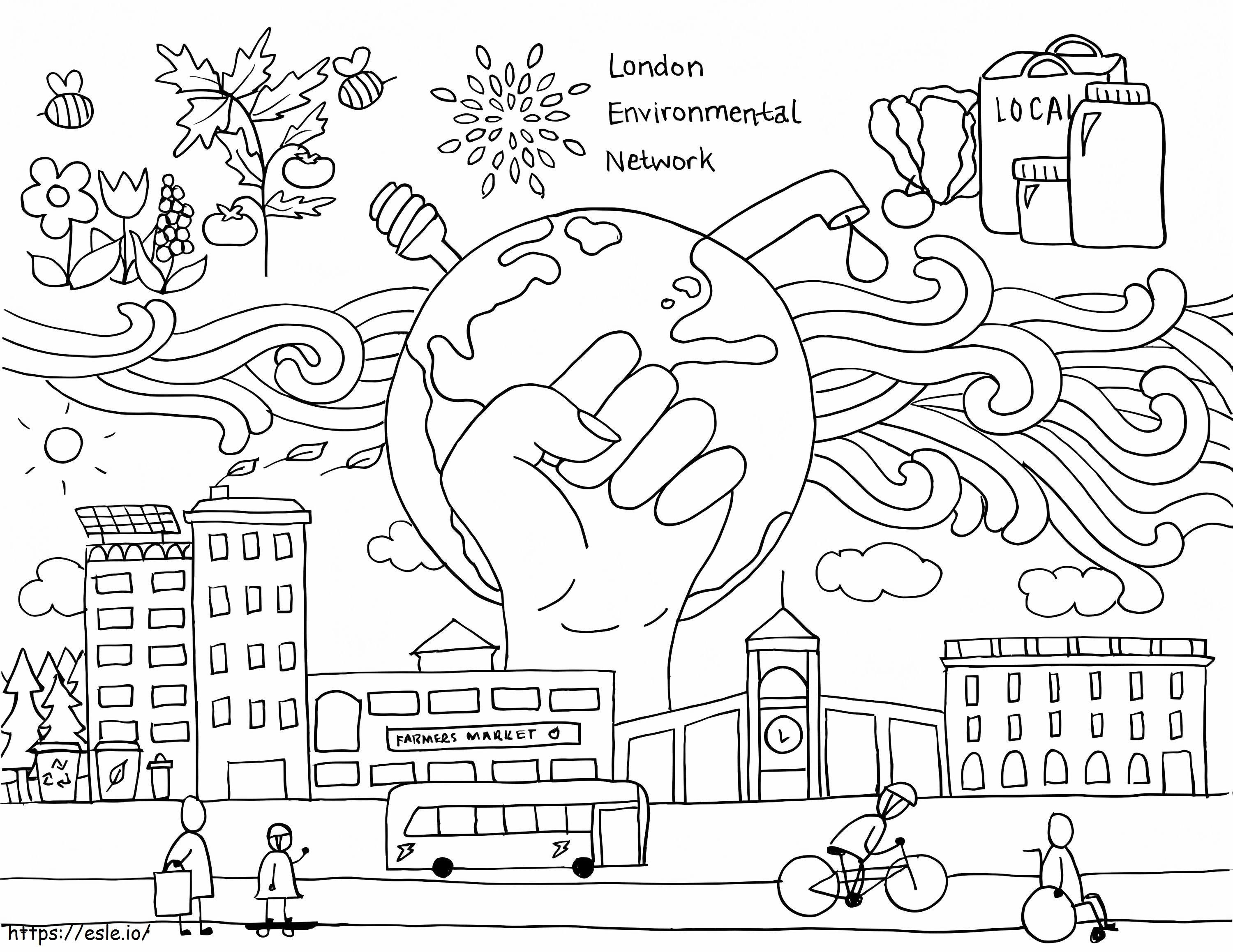 Rede Ambiental de Londres para colorir