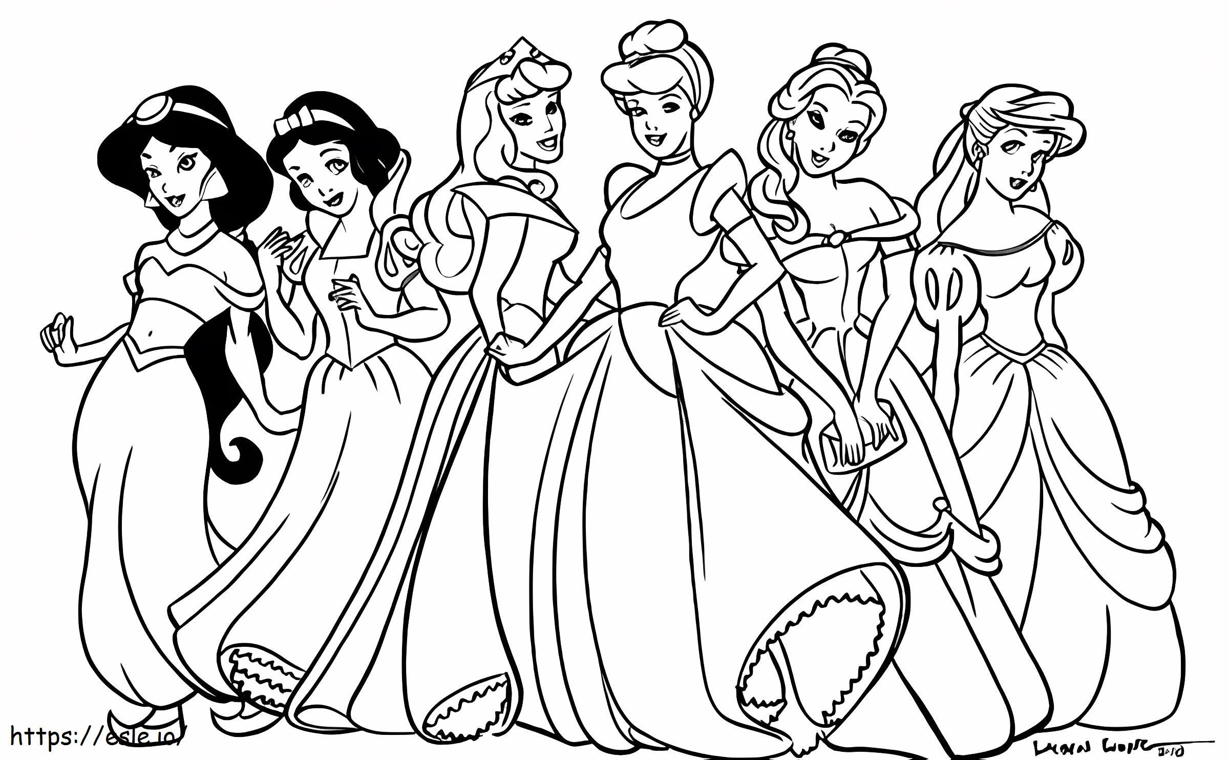 1528422088 Princesas Disney para impressão gratuita A4 para colorir