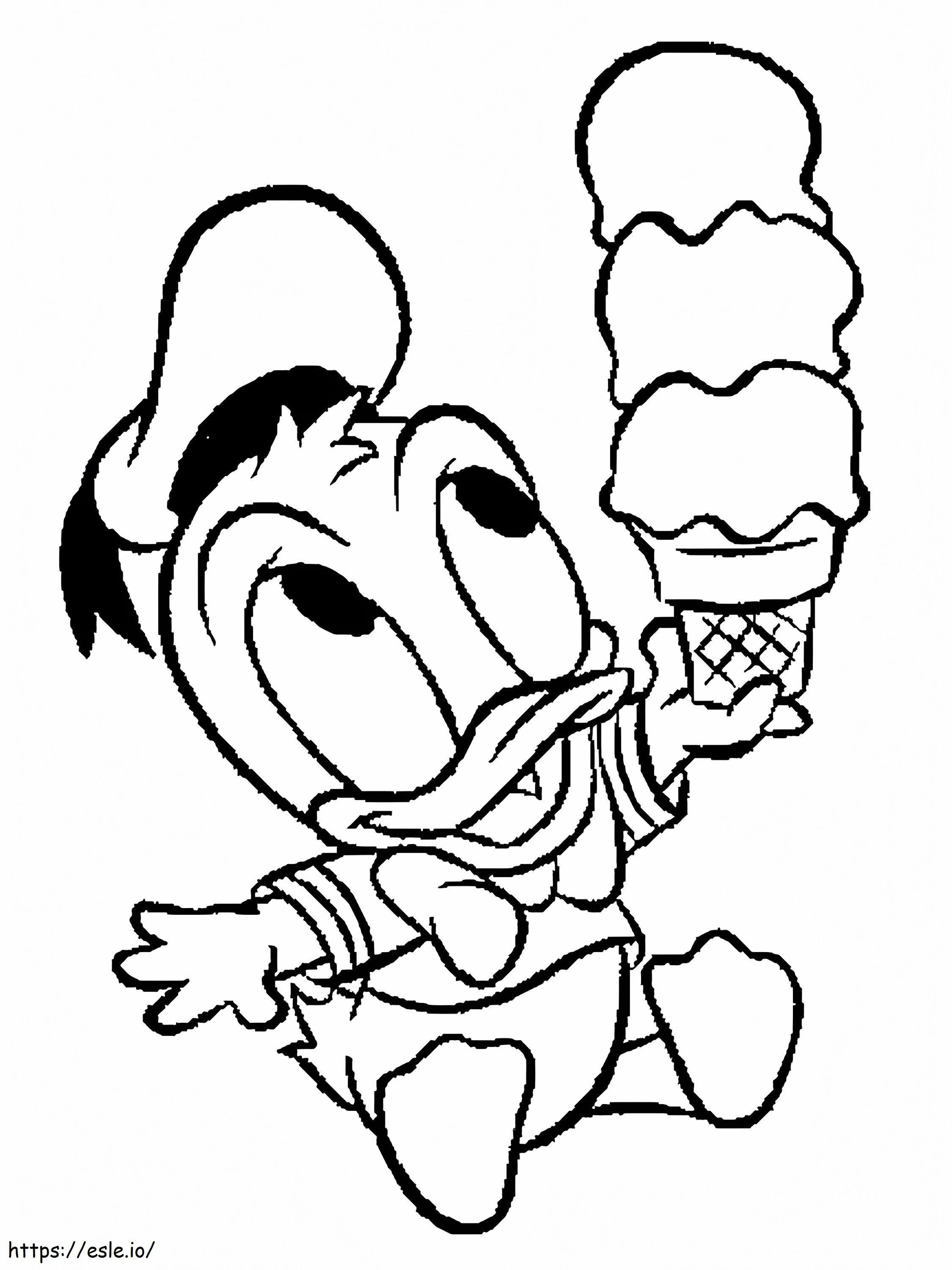Baby Duck With Ice Cream coloring page
