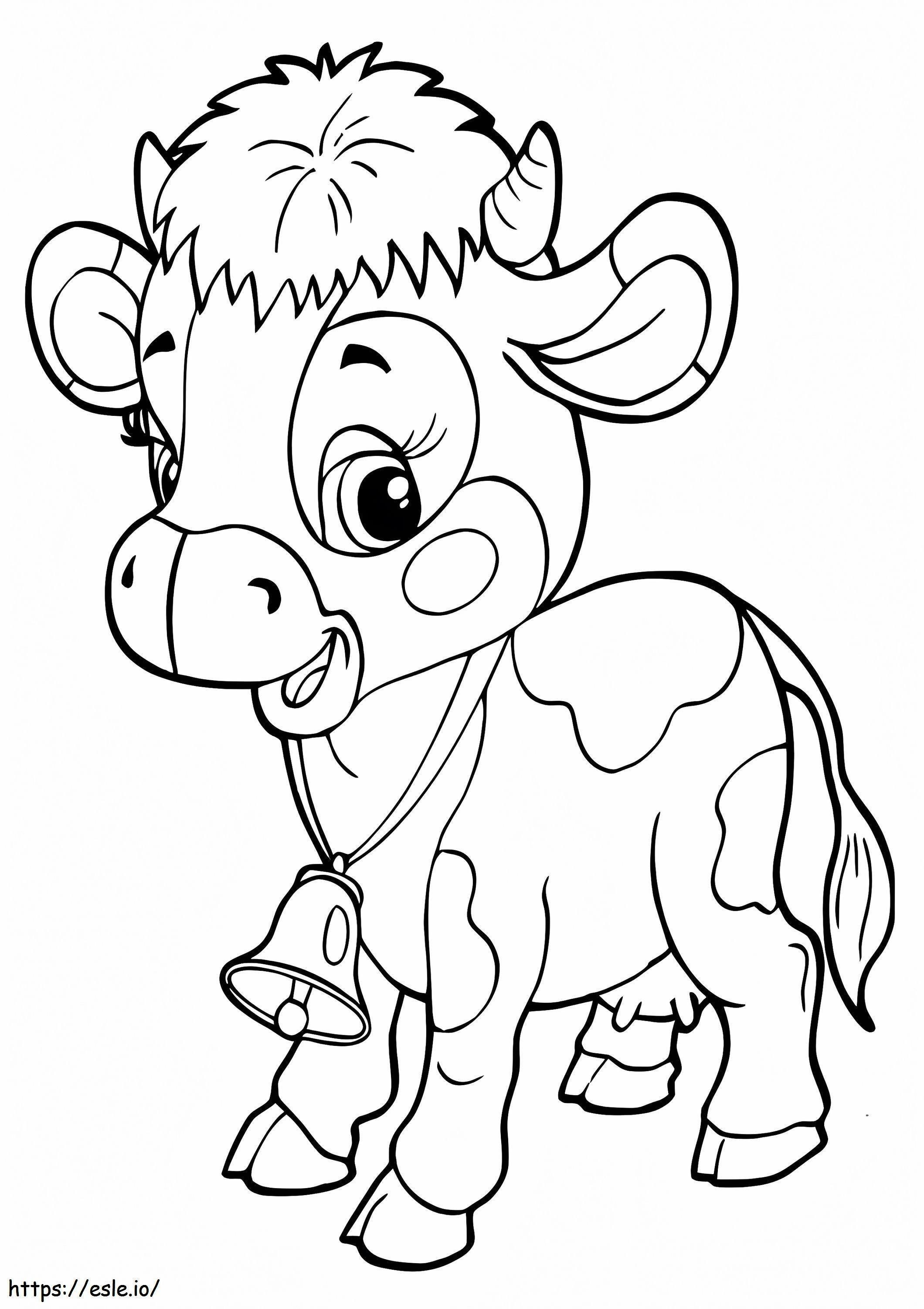 Desenho de Bezerro Fofo para Imprimir e Colorir