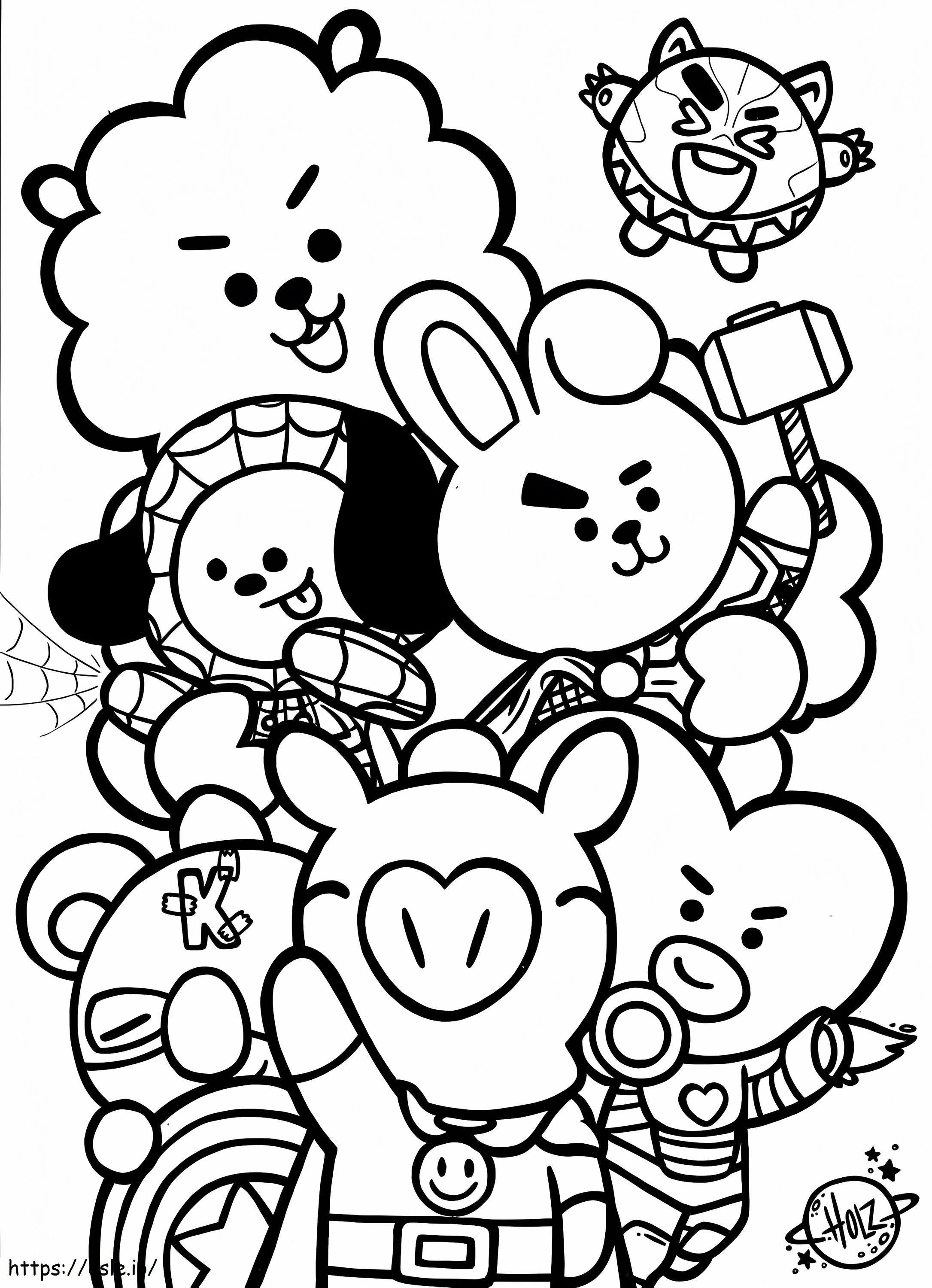Heroes BT21 coloring page