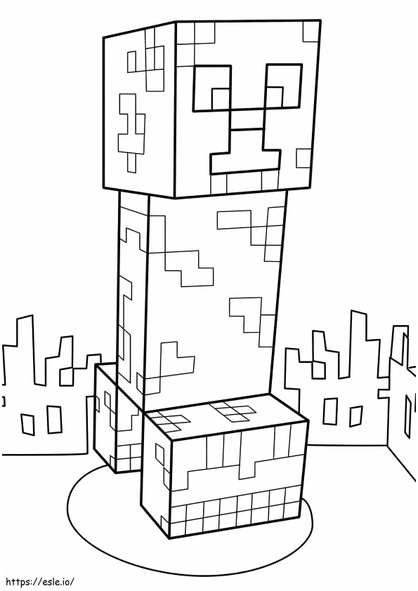 Coloriage Creeper Minecraft gratuit à imprimer dessin