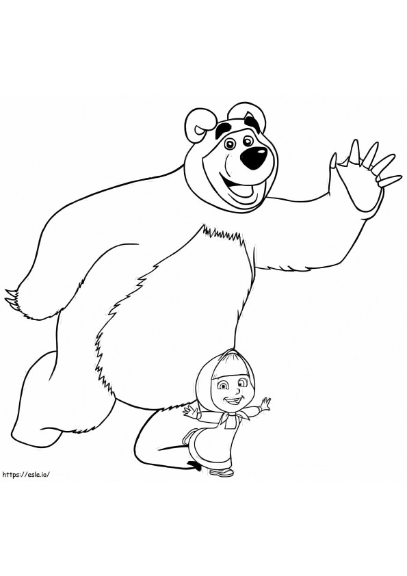 Bear And Masha Dance coloring page