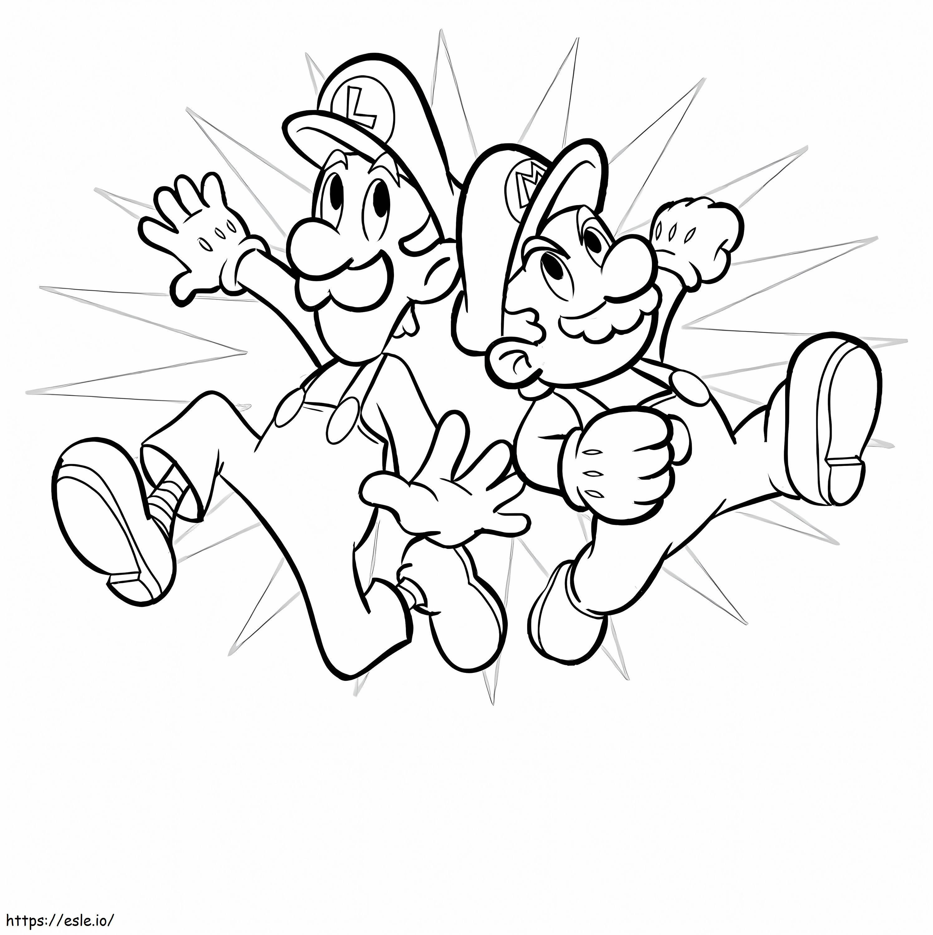 Coloriage Gentil Luigi et Mario à imprimer dessin