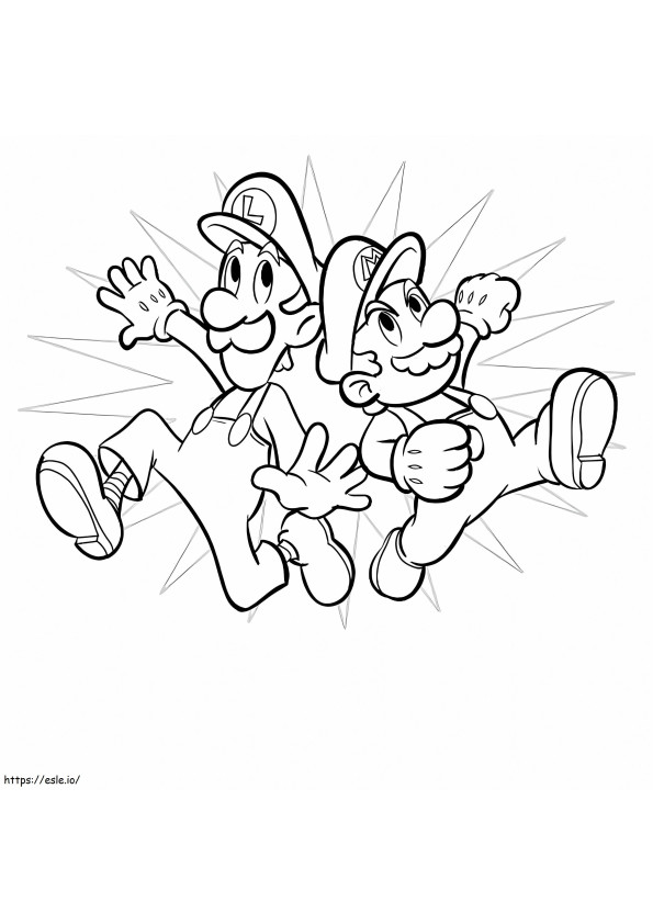Hieno Luigi ja Mario värityskuva