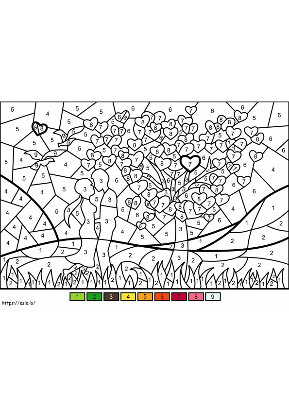 Love Color By Number coloring page