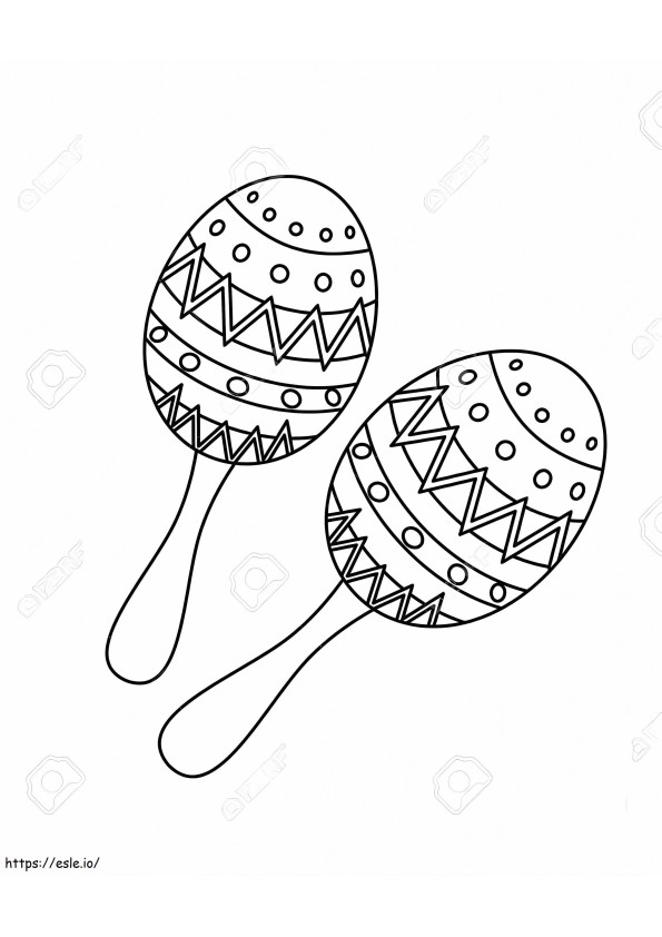 Two Maracas coloring page
