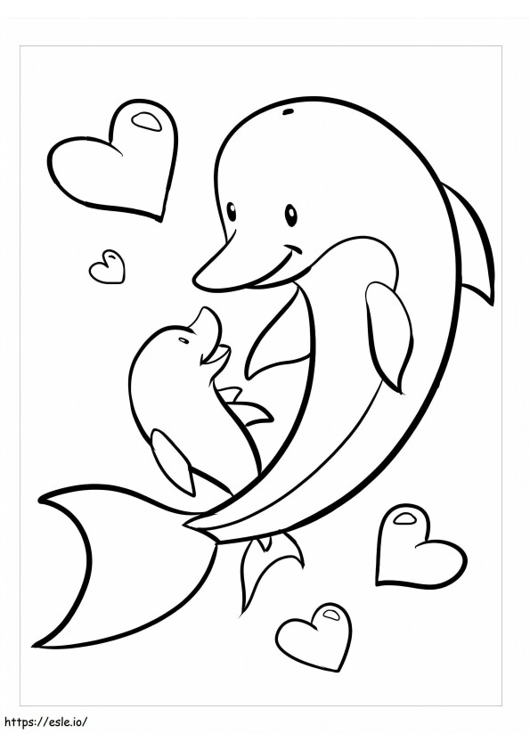 Matka delfin i mały delfin